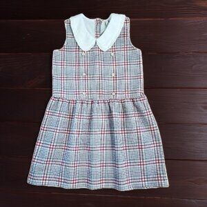 Janie and Jack Plaid Ruffle Trim Ponte Dress Size 10